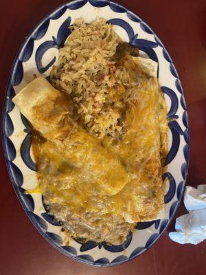Enchilada and burrito combo