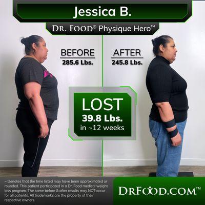 Jessica lost 39.8 pounds in 12 weeks!