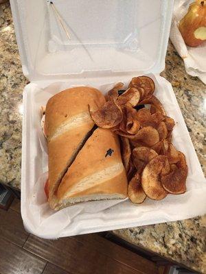 Caprese sandwich with fresh made chips