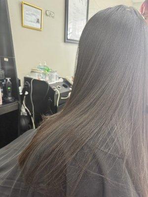 Straight hair after curly Afro