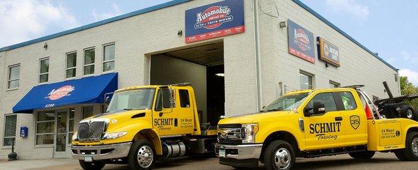We provide towing services through Schmit.