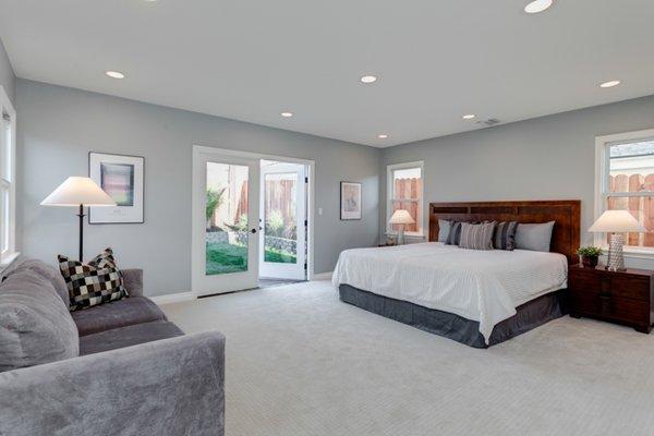 A giant master bedroom always benefits from having it's own sitting area.