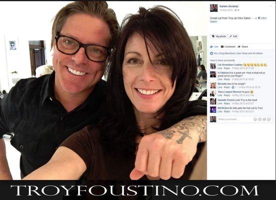 Troy has been cutting my hair for years and also many of my friends and we all LOVE him! Troyfoustino.com