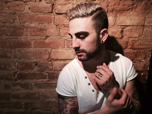 Double Process X2, short on sides and long on the top. My hair is naturally really curly but Nic gave me manageable tips!