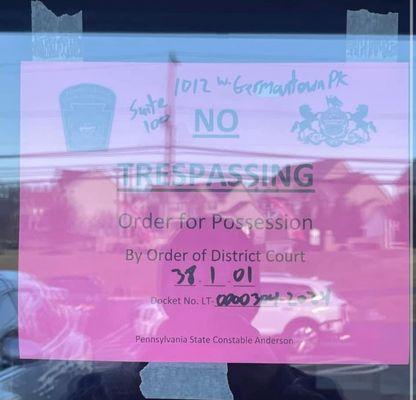 Order for repossession.