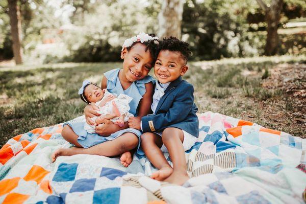 Here's all three of my babies that she seen me through with who are Earthside.