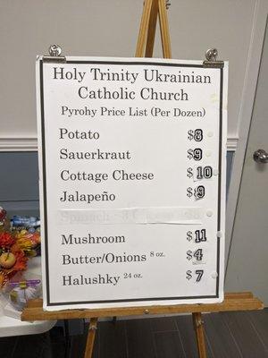 They sell pierogi on Thursdays and Fridays