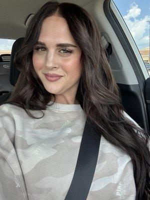 2 rows of sewn in extensions, color, cut&style