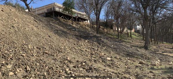 Our ground crew cleared the areas that was to steep for the mulching machine. Then they brought down all the limbs and unwanted trees.