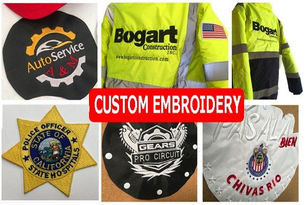 Custom embroidery in the store. We can copy a design or make something original. Fast service and low prices every day!