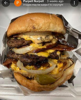 Triple chipotle burger