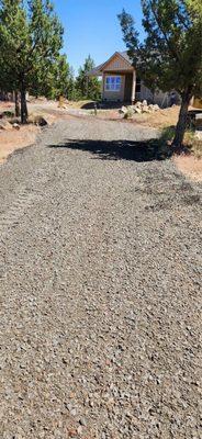 3/4-ss delivered and spread by Knife River. Smoothed out by others.