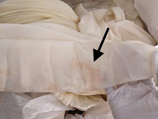 Stains on my dress that were not removed