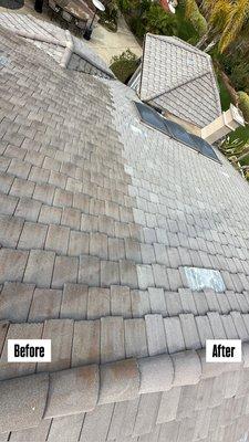 Before/After Roof Cleaning in Encinitas