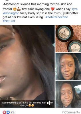 Client review on our skincare products !