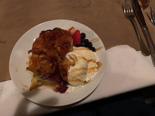 From the dessert menu: Homemade Bread Pudding