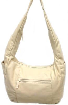 back friendly leather hobo bag in white