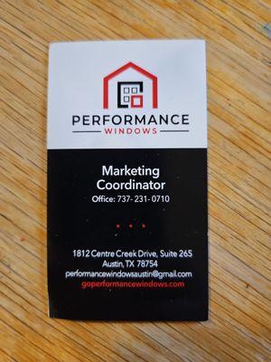 Business card of door-to-door salesman.