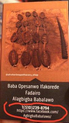 Afroherbnapothecary Babalawo Alagbigba