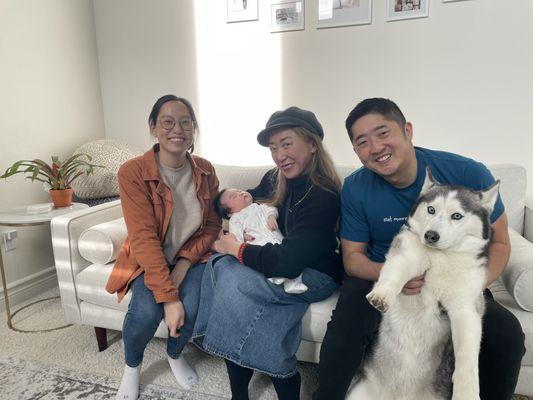 Visited the clients who purchased the house successfully ~ now we become friends! Welcome their new-born baby and visit their fur baby.