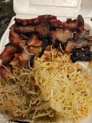 2 item plate with Rice noodles and double BBQ pork. $11.00