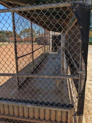 Visitor's dugout at Chuck Ramsey Field