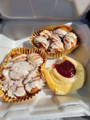 Cinnamon roll and strawberry