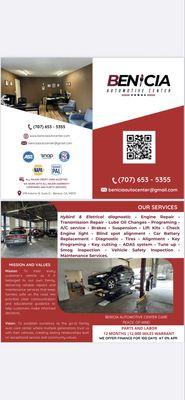 Front and back page of brochure