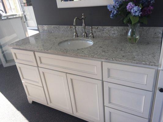 Amazing selection of vanities and countertops.