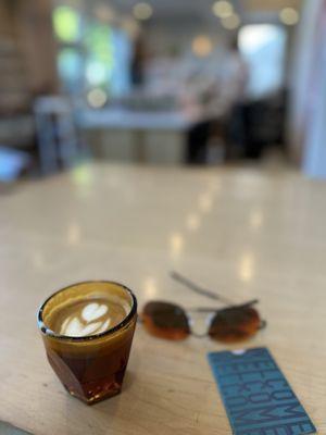 Barista who makes you feel welcome. Cortado made with perfection. Decor is refreshing.