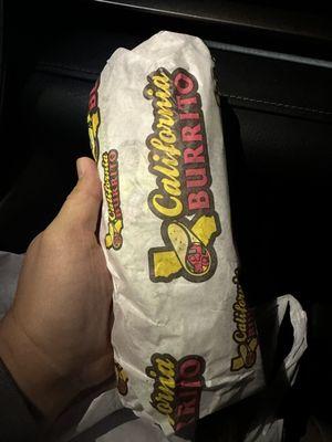 Size of super burrito.