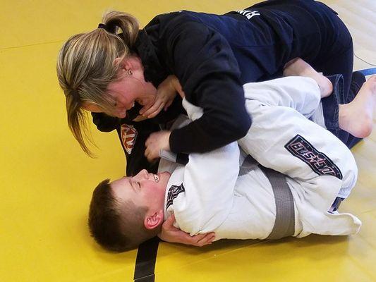 Grappling fun with mom!