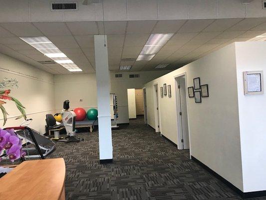 Private treatment rooms and exercise area