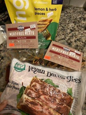 Some of the meat substitutes we bought there - delicious!!