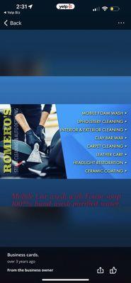 Romero's Steam Cleaning & Auto Detailing