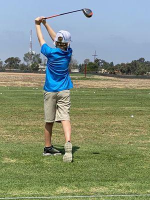 My son decided to join the junior golf league with Heather as his coach. He enjoyed his first season so much we're about to start a second.
