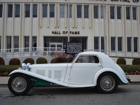 Our most recent restoration - Bob Affleck's 1938 HRG coupe visits the Indianapolis Motor Speedway