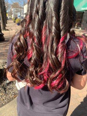 This is when my daughter first got her hair dyed here