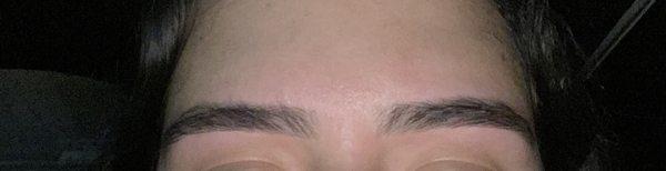 how she left me.. evebrows after.