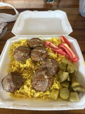Falafel over rice