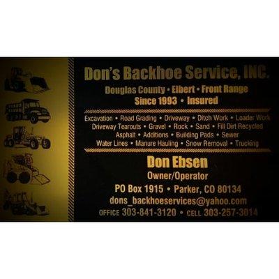 Don's Backhoe Services