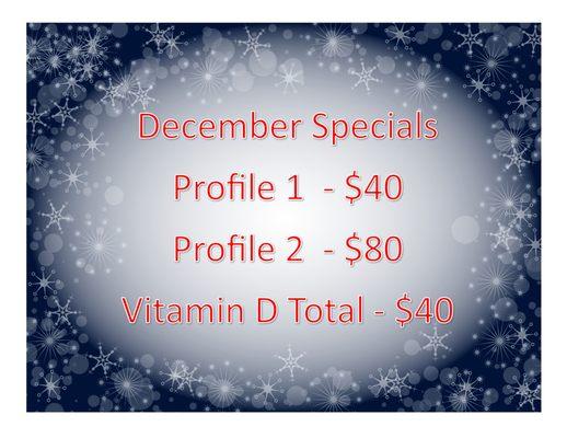 December
Monthly Specials