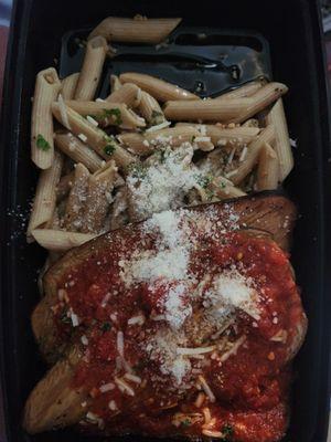 Grilled eggplant with marinara sauce