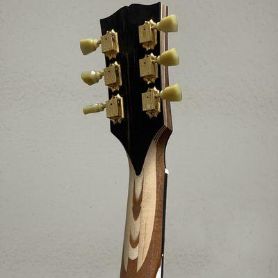 Headstock rebuild after it had broken twice previously. We do extensive structural work to make sure it hold up to your playing style.