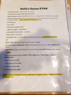 Reilly's Menu, Everything is delicious, although The pizzas are what dreams are made of !