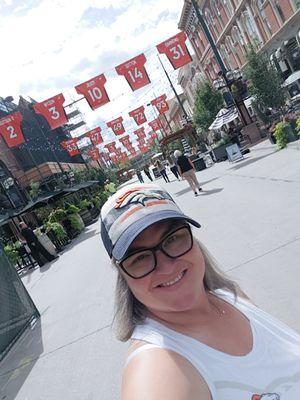 Sporting the new Broncos racer back tank at Larimer sq!!