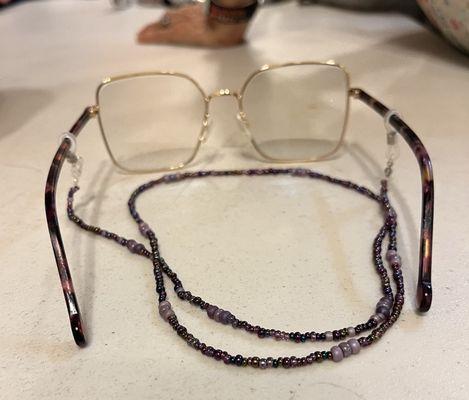 Made beaded glasses holders today!