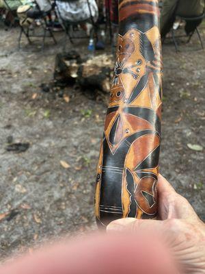 Natural gourd music instrument beautifully decorated.