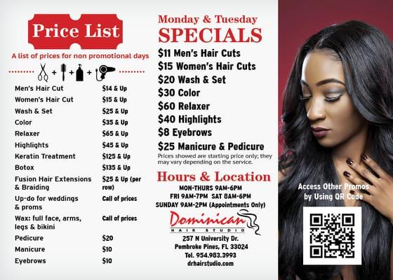 Here is our price list !!!