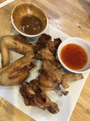 Extremely overcooked chicken wings were so